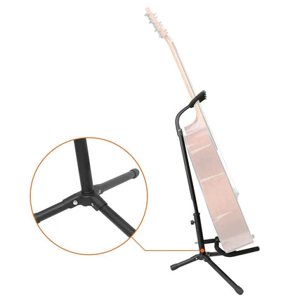 Universal Portable Guitar Stand - Collapsible Single Tripod with Safety Lock Compact Design for Travel
