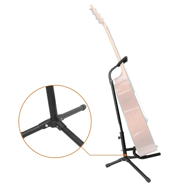 Universal Portable Guitar Stand - Collapsible Single Tripod with Safety Lock Compact Design for Travel