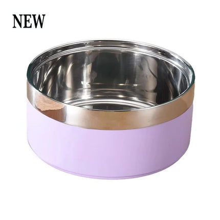 Custom Stainless Steel Double Vacuum Pet Bowl, Large Capacity Food Water Feeder For Dogs Cats, Puppy Daily Accessories