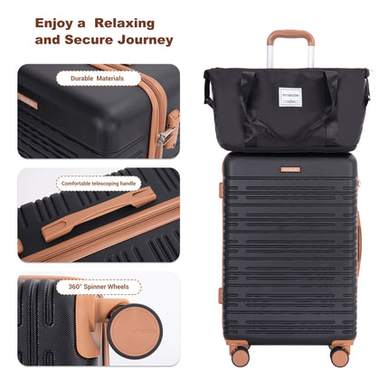 Luggage Sets 6 Piece, Suitcases with Double Spinner Wheels and TSA Lock, Hardcase 6 Set 16/20/24/28 Luggage with Travel Duffle Bag