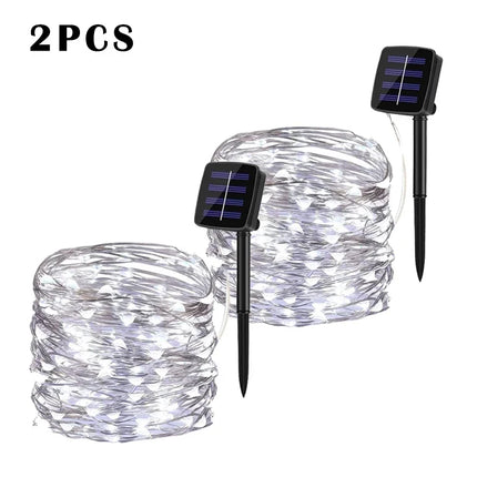 32M Solar LED Light Outdoor Festoon Lamp Garden Fairy Light String Led Twinkle Waterproof Lamp Christmas Garland Yard Decoration