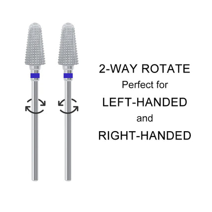 5 In 1 Carbide Nail Drill Bits Dual Rotation Volcano Tornado Milling Cutter Nails Polishing Gel Remover Manicure Tools 3/32"