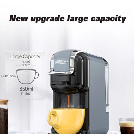 HiBREW Multiple Capsule Coffee Machine, Hot/Cold Dolce Gusto Milk Nespresso Capsule ESE Pod Ground Coffee Cafeteria 20Bar 5 in 1