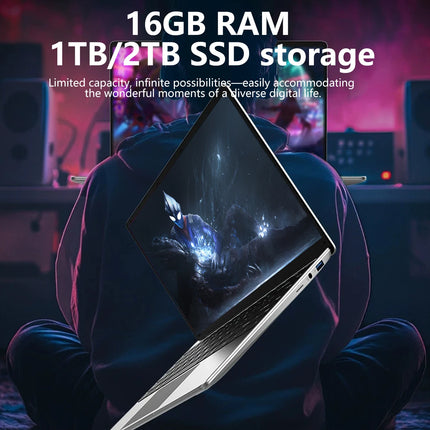 Ultra Slim 14.1 Inch Gaming Laptop Intel Pentium 4405U 2.1GHz 2C4T 16GB DDR4 2TB SSD 1920x1080 Office Study PC Ultra Pro Prime