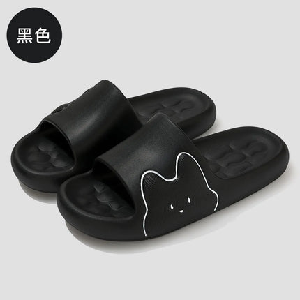 Cartoon Cute Rabbit Thick Bottom Home Slippers Women's Summer Comfortable Soft Cloud EVA Slippers Woman Candy Color Couple Slide