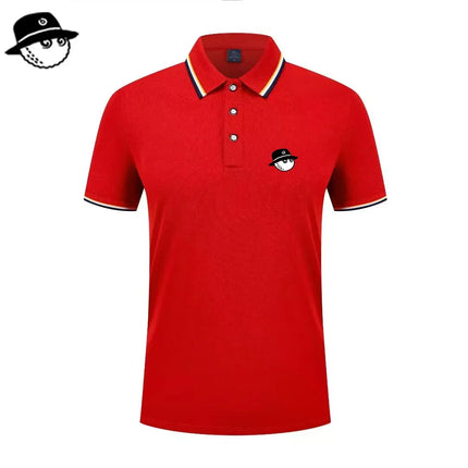 Men Summer Fashion Slim Fit Sport Short Sleeve 100% Polyester Polo Shirt Fake Pocket Decoration Casual Sport Golf Polo Shirt