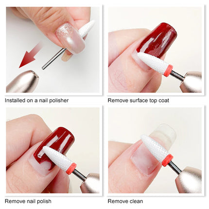 4/6pc Ceramic Nail Drill Bits Kit Milling Cutter Electric Manicure Drill Accessories Tools for Nails Gel Polish Acrylic Remove