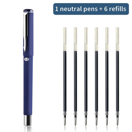 Matte Black 0.7mm Signature Gel Pen Set with Large Capacity Replaceable Refills Business Office Writing Pens
