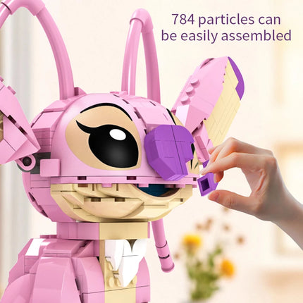 New Stitch Angel CP Building Blocks 2026- Large Piece Cartoon Toys with Moving Ears Kids Assembly Gift for  Boys Girls Birthday
