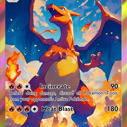 Potdemiel Pokemon Cards Charizard Rare Holo Card PTCG Trading Cards Game Card Set Collectible Pokemon Charizard Cards Gift