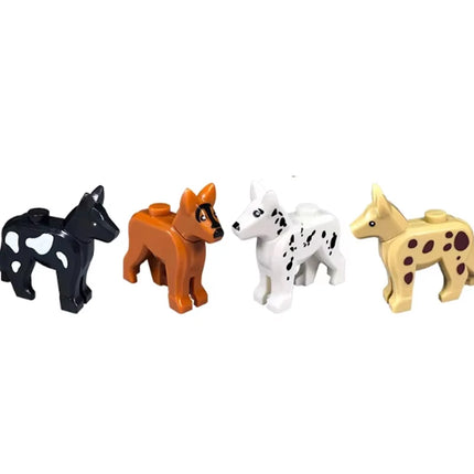 MOC Animal Scene Building Blocks Cats Dogs Sheep Pigs Chickens Eagle Parrots Dolphin Zoo Fram Accessories DIY Toys Bricks T14
