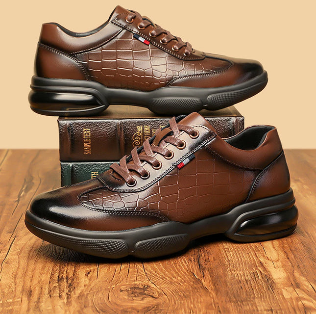 Neue Herren Kuhleder Freizeit Sportschuhe Mode Bequeme Chunky Sneakers