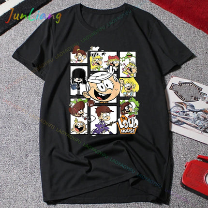 Loud House Japanese Anime Cartoon Print Tee-shirt Short Sleeve Kawaii Funko Harajuku Style Funny Cool Fashion T-Shirt