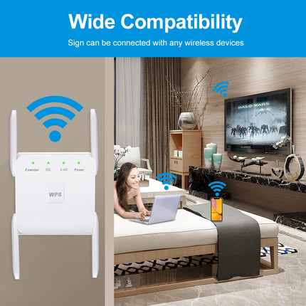 1200Mbps 5Ghz Wireless WiFi Repeater Booster 2.4G/5GHz Wi-Fi Signal Amplifier Extender Router Network Wlan WiFi Repetidor