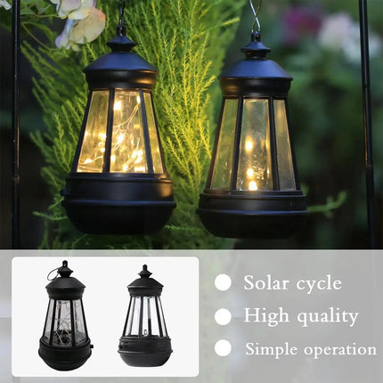 Retro Solar Lamp Outdoor Waterproof Lights Solar Powered Portable Fence Warm White Camping Lanterns For Garden Garden Decorative