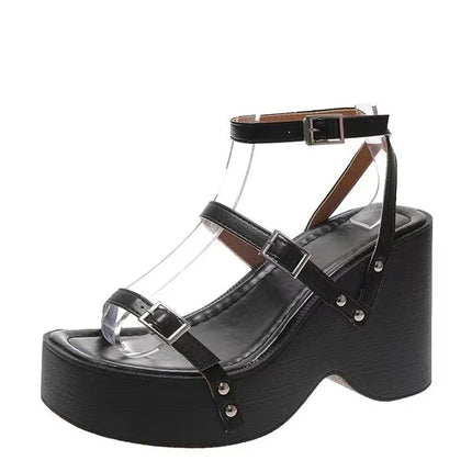 Narrow Band Platform Women Silvery Sandals Casual Shoes Summers Party Dress Wedges Heel Sandalias