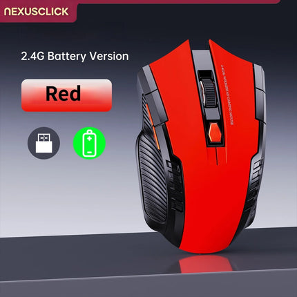 NEXUSCLICK Wireless Optoelectronic Mouse,1600DPI 6 Silent clicks Game&Craft Gift Mice in Stock USB Receiver for - product ima