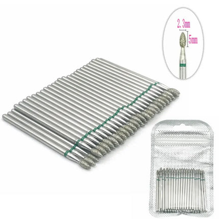 50pcs Diamond Nail Drill Cuticle Clean Bit Set Manicure Electric Cutter Bits Accessories Dead Skin Remove Tool