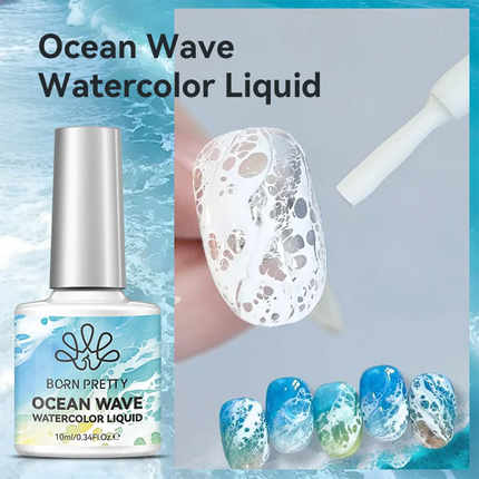 10ml White Bubble Ocean Wave Gel Nail Polish White Blooming Wave Nail Gel Stroke White Watercolor Liquid Nail Gel Polish DIY D#7