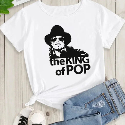 Michael Jackson Graphic Printed Tshirt Harajuku Rock Fashion Casual Short Sleeve Crew Neck Plus Size T Shirt Women