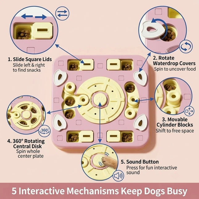 Dog Puzzle Feeder InteractiveTreatDispensing Slow Feeder Bowl, IQ Training Anti-slip Biteproof PetToyFor - product image 2