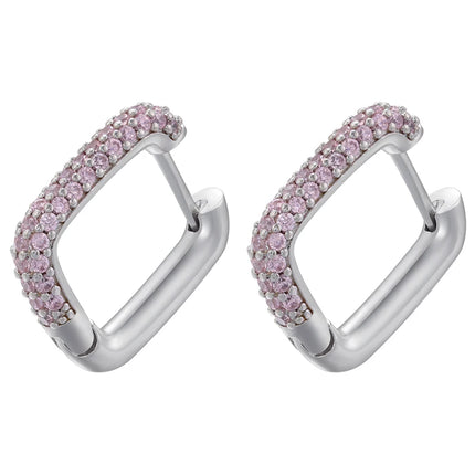 ZHUKOU Hoop earrings gold color silver color small hoop earrings crystal women rainbow earrings Fashion jewelry wholesale VE144