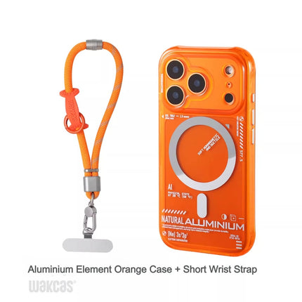 Aluminium Element Magnetic Phone Case Transparent Anti-drop Original Case for IPhone 15/16/17 Pro Max Custom Phone Case