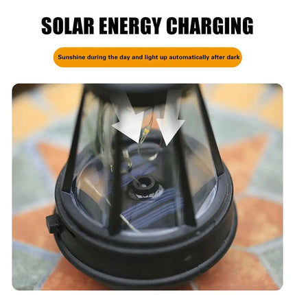 Retro Solar Lamp Outdoor Waterproof Lights Solar Powered Portable Fence Warm White Camping Lanterns For Garden Garden Decorative