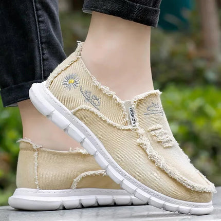 women's shoes   Daisy embroidery denim, casual sneaker. women's shoes summer 2025 . cheap shoes clearance free shipping