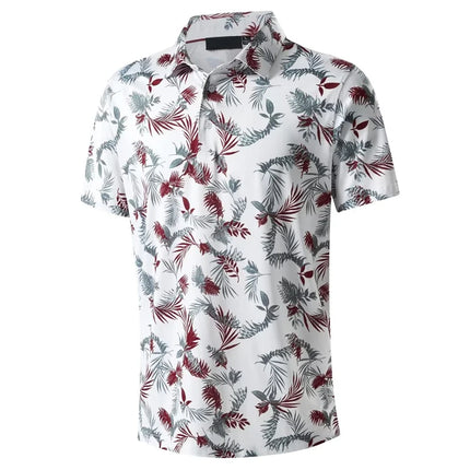 Flower Tree Leaf 3D Printed Casual Polo Shirt For Men Hawaii Vacations Oversized Short Sleeves T-shirt Summer Trend Lapel Tops