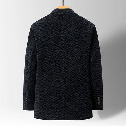 Autumn Winter New men's Blazer high-end Boutique Fashion Thicken Warm Business Casual Business Wool Suit Jacket