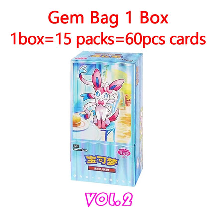 Original Pokemon GemPack Cards Vol.5 Vol.3 Vol.2 Vol.1 Trading PTCG Bag Gem Box Deck Sprigatito Eevee Pikachu Gengar Card Gift
