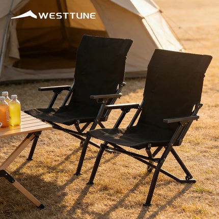 WESTTUNE Folding Outdoor Chair Portable High Back Lounging Chair Lightweight Camping Chair for Home Picnic Outdoor Furniture