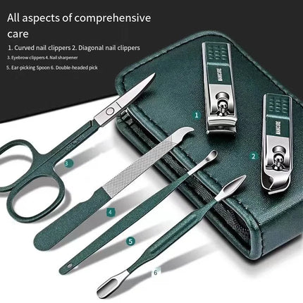 Nail Scissors Set Household High End Mens And Womens Special Nail Clippers Manicure Beauty Tools 6 Piece Portable - product i