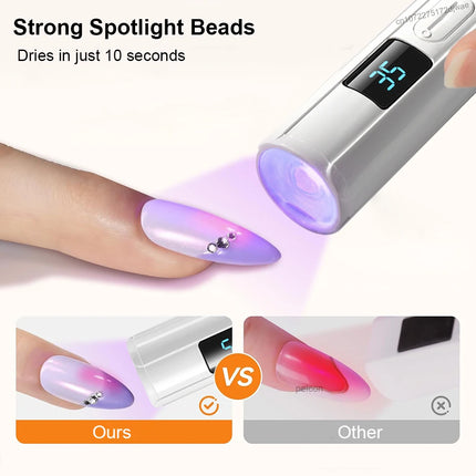 UV Led Nail Lamp for Gel Nails Portable UV Nail Light Fast Curing Nail Art Rechargeable Handheld Mini Nail Dryer Lamp for Home