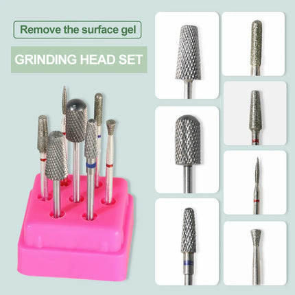 7 Pcs Tungsten Carbide Ceramic Nail Drill Bits For Manicure Removing Gel Varnish Nail Drill Bit Kits Accessories Engraving Tools