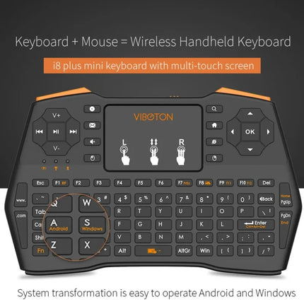 2.4G Tricolor Backlight Wireless Mouse Remote Control Multifunction Mouse and Keyboard Mini Touch Wireless