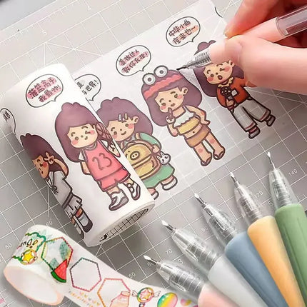 6/1pcs Wrapping Cutting Utility Pen Knife Retractable Press Hand Account Pen Knife Creative Art Paper Cutting Tool for Student