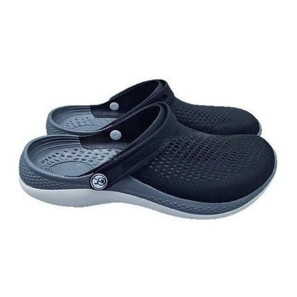 Men's New Summer EVA Mesh Flat Slides Closed Toe Odor Free Non Slip Thick Sole Outdoor Beach Dual Use Slip On Casual Sandals