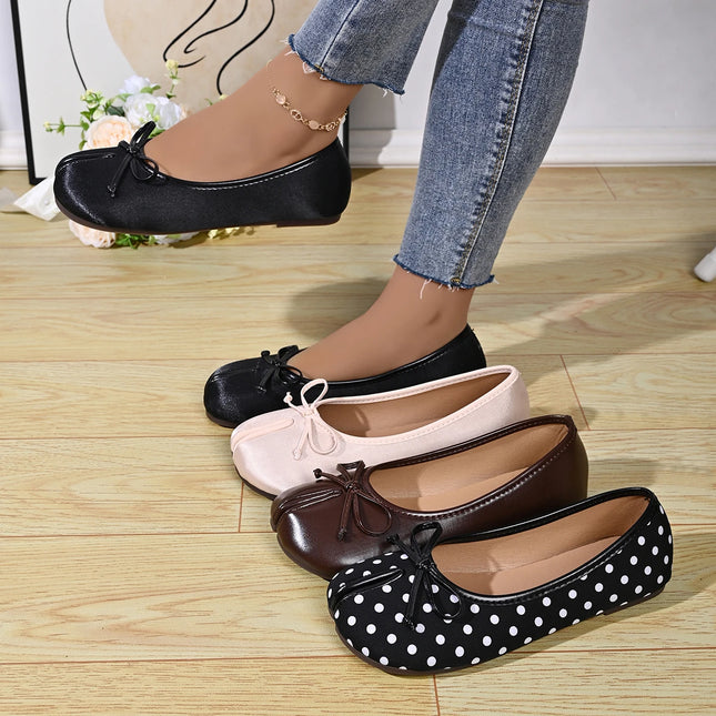Soft Split Toe Tabi Ballet Flats Women Bowknot Leather Round Toe Ballerina Shoes Low Heel Slip On Loafers Casual Moccasins 2026