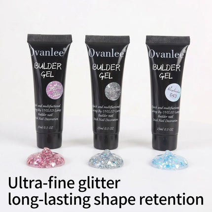 Ovanlee 13pcs gift box packaging,Builder Gel, Nail Cleanser, Base Coat, Bonder, Top Coat, UV/LED Nail Lamp, Nail Forms