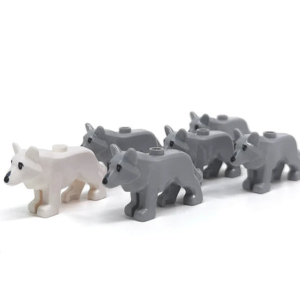 MOC Animal Scene Building Blocks Cats Dogs Sheep Pigs Chickens Eagle Parrots Dolphin Zoo Fram Accessories DIY Toys Bricks T14