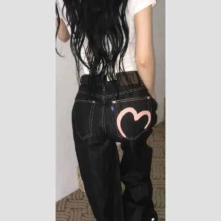 2025 Autumn Winter Women's Denim Jeans Y2K Wide Fit Baggy Jeans Grunge Harajuku Cowboy New In Pants Korean Mom Jeans Punk Retro