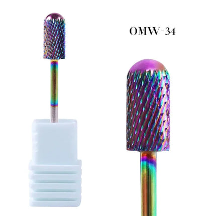 20 Types Tungsten Blue Rainbow Carbide Nail Drill Bit Electric Nail Mills Cutter For Manicure Machine Nail Files Accessories
