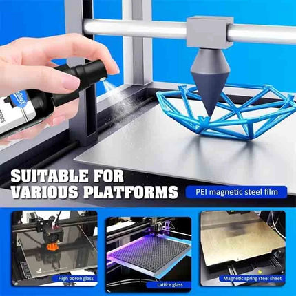 100ml Strong 3D Printer Adhesive Spray Suitable for PLA, ABS, PETG, TPU Filaments - Reduces Warping, Enhances Bed Adhesion New