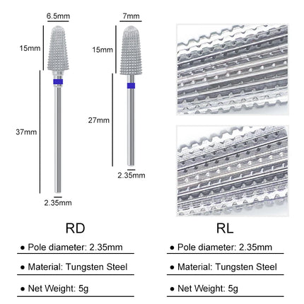 5 In 1 Carbide Nail Drill Bits Dual Rotation Volcano Tornado Milling Cutter Nails Polishing Gel Remover Manicure Tools 3/32"