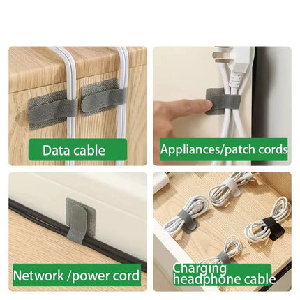 Reusable Cable Ties Fastening Wire Organizer Cord Rope Holder Self Adhesive Adjustable Cord Organizer Straps Desk Management