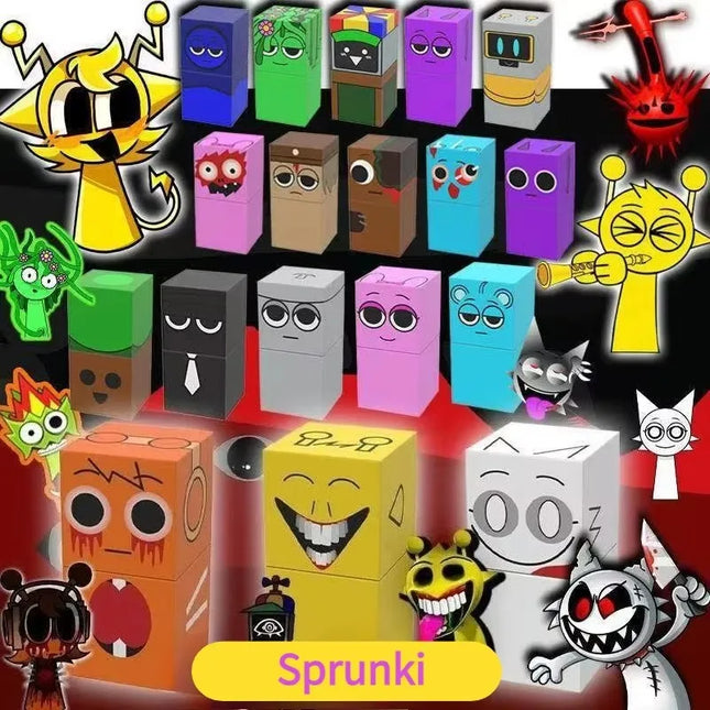 DIY Sprunki Magnetic Building Block Toys Cube Box DIY Model Building Blocks Sensory Puzzle Blocks Toy Gifts