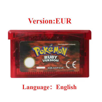 GBA Game Pokemon Series 32 Bit Video Game Cartridge Console Card Pokemon Emerald Ruby FireRed LeafGreen Sapphire Multi-language
