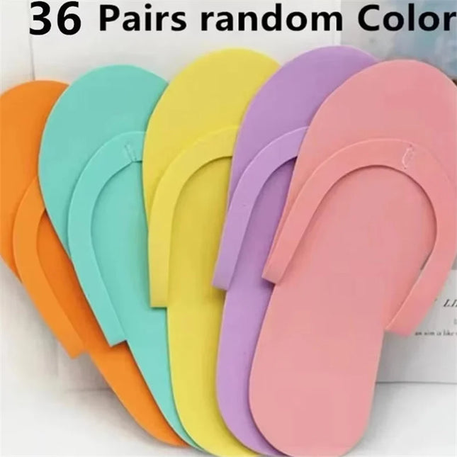 12/24/36 Pares Color Aleatorio Zapatillas Desechables de Espuma Para Hombres y Mujeres, Para Salón, Spa, Hotel, Pedicura, Sandalia, Chancla